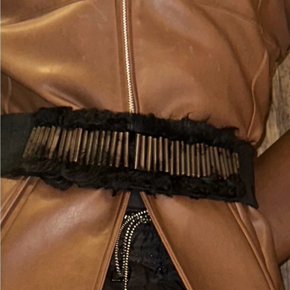 Urban Zen Persian Lamb and Suede Belt